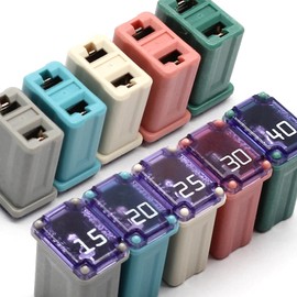 Opfiue 25 PCS 15A 20A 25A 30A 40A Micro Cartridge Fuses,Multi Color FMM Fuse Kit for Cars SUVs Trucks