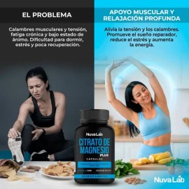 Citrato De Magnesio Alta Absorción 60 Capsulas 610mg Nuvalab Sin Sabor