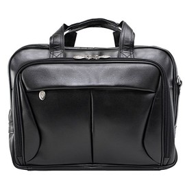 McKlein USA Pearson 17" Leather Expandable Double Compartment Briefcase