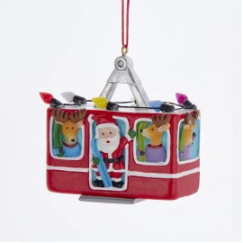 GANZ Kurt Adler 2.5 Inch Santa In Ski Gondola Christmas Ornament