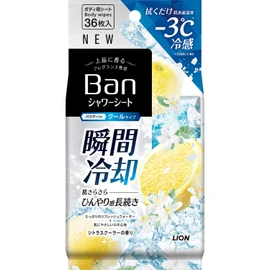 Ban Refreshing Shower Sheet, Cool Type, Citrus Cooler Scent, 36 Sheets (x1)