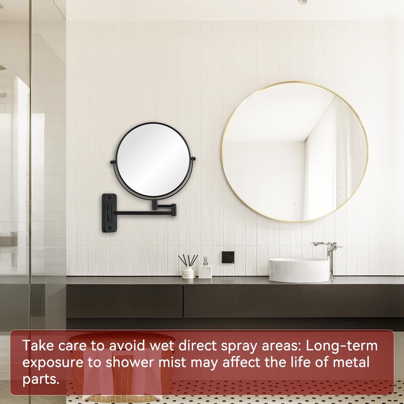 8” Wall Mount Makeup Mirror with 20X Strong Magnification, Double