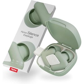 Alpine Silence Tapones de Oídos para Dormir, Viajar y Concentración – Protección Auditiva Reusable y Cómoda – Diseño con Ajuste en V y Puntas Suaves (XS/S/M/L) – Verde