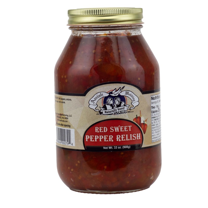 Amish Wedding Red Sweet Pepper Relish 32 Ounces (Pack of