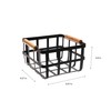 Simplify Square Metal Storage Basket with Bamboo Handles | Medium
