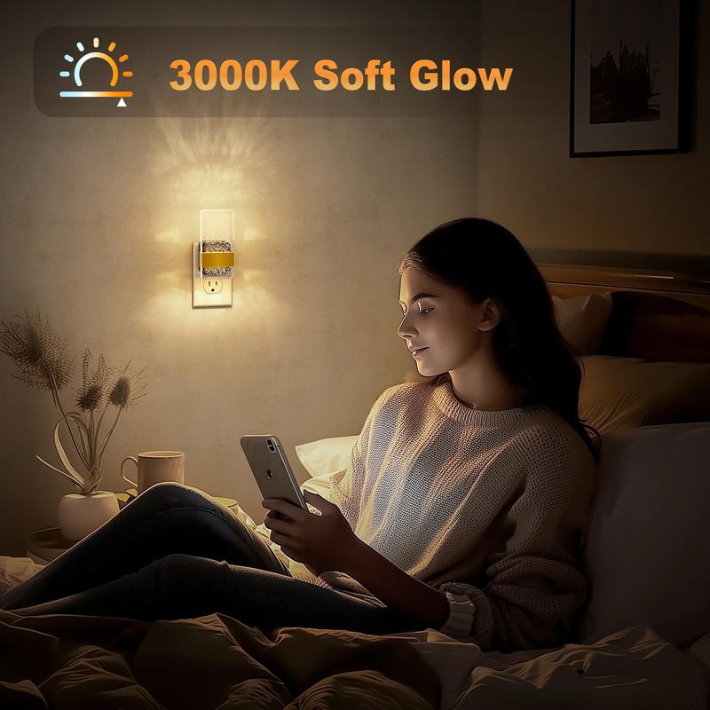 JandCase Night Lights Plug into Wall, Dusk to Dawn Sensor,