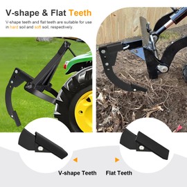 CZC AUTO Hitch Mounted Ripper with Adjustable Shank Plow, Heavy Duty Hitch Lawn Trencher Fits 3 Point Hitch for ATV/UTV Tractor, 2" Receiver, 2 Ripper Teeth