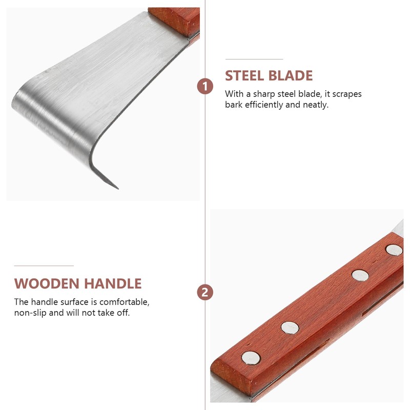 Yardwe 9.44-Inch Tree Bark Scraper Tool, Steel Debarking Tool for