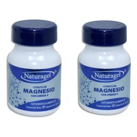 2 Pack Citrato De Magnesio Con Omega 3 Suplemento 30 Cáps                                                                                             