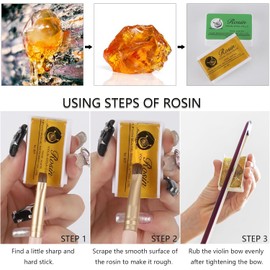 FANGXIN Rosin Natural for Violin Cello Viola Rosin Light Low Dust for Bows String Music Instrument Accessory Yellow with Case (3 Pack Rosin)