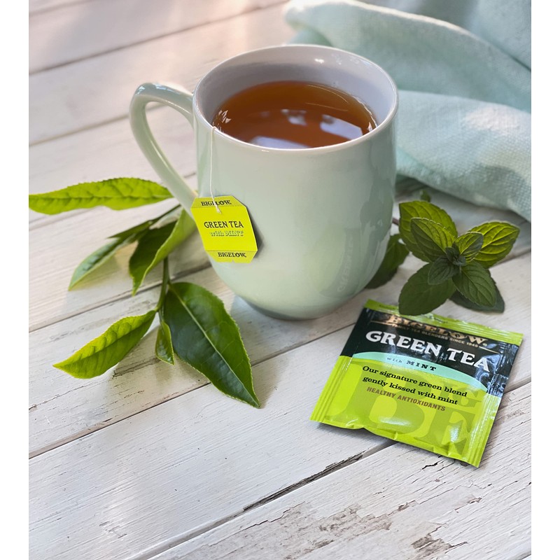 Bigelow Tea Green Tea with Mint, Caffeinated Tea with Green