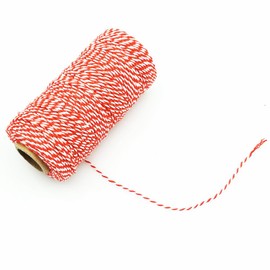 FQTANJU High-Quality Cotton Bakers Twine Spool, 2 Ply, 100M /328ft (Red)