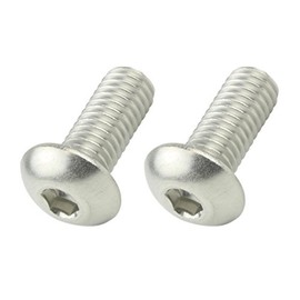 POSH 920512-B2 Motorcycle Accessories Button Cap Bolts, Stainless Steel, 2 Pieces