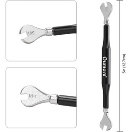 Oumers Bicycle Spoke Wrench, Forged Steel Nipple Spanner, Spanner Wrench Bicycle Wheel Spoke Key Black