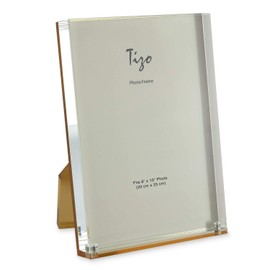 TIZO Design Vertical 8x10 Lucite Picture Frame, Durable 1 Inch Thick Clear Lucite & Magnetic Closures, Elegant & Practical Boutique Quality Photo Frame (Multiple Colors Available)