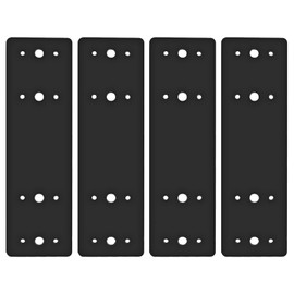 Andorm 2pcs 3x10 Straight Steel Flat Mending Truss Plate, Reinforcement Metal Mounting Joining Bracket for Framing Pergolas, I-Truss Connections Black