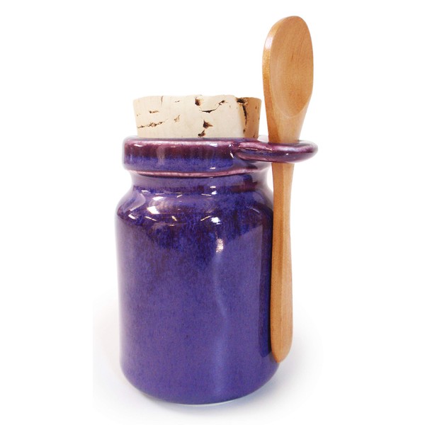 Baraka Ceramic Neti Salt and Herb Storage Containers - Allergy Relief Tool Set - Home Organization and Storage - Ceramic Container & Organizer (Purple)