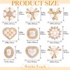 HINZIC 45pcs Rhinestone Pearl Buttons, 9 Styles Flat Back Faux