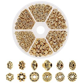 PandaHall PH Flolwers Ampliaciones 6 Piezas Estilo Antiguo Dorado 300pcs