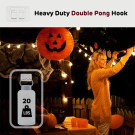 ChoiHeiy 100Pcs Hooks for Outdoor String Lights with Waterproof Adhesive Strip, Heavy Duty Christmas Light Clips for Outside String Lights, Patio Outdoor Light Hooks for String Lights, Clear