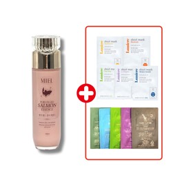 Miel Purefield Salmon Essence 100ml 5 wrinkle whitening functional mask packs + 5 sample papers / 미엘 퓨어필드 연어에센스100ml 주름 미백 기능성 마스크팩5매+샘플지 5종