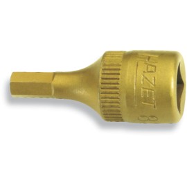 HAZET Short Hexagon Socket 8501H4, Double Side Width: 0.16 x Insertion Angle: 0.25 x Total Length: 1.1 inches (28 mm), 1 piece