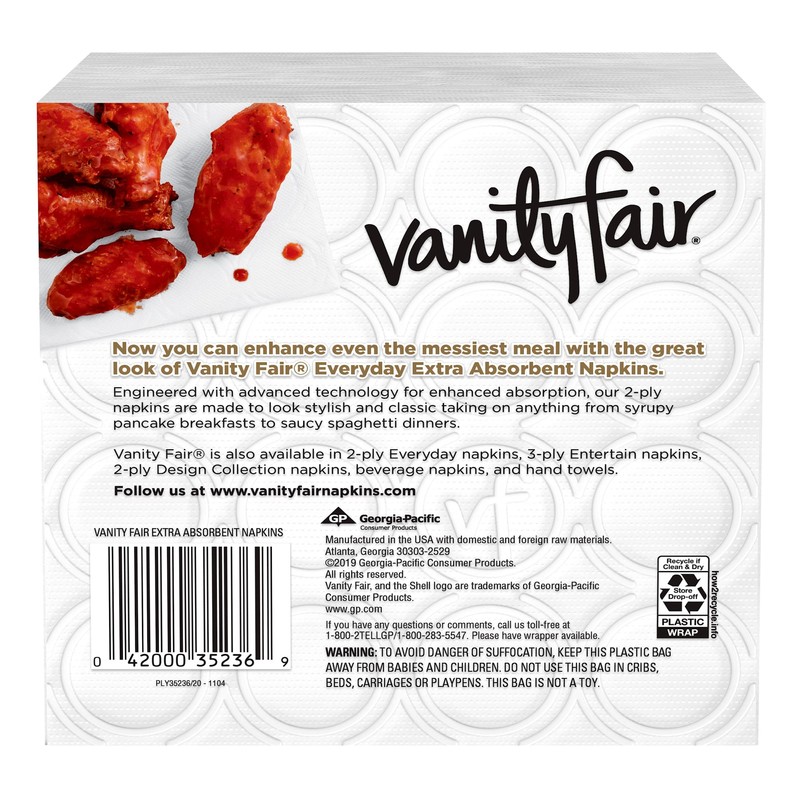 Vanity Fair® Extra Absorbent Premium Paper Napkin, 640 Count, Dinner