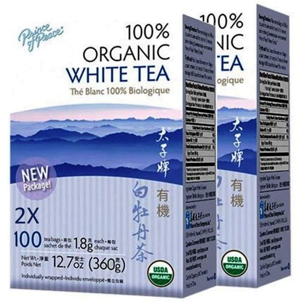 Prince of Peace té blanco orgánico 100 unidades (Paquete de 2)