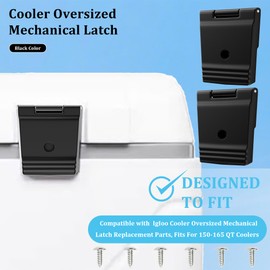 Cooler Oversized Mechanical Latch with Screws Compatible with Ig-loo 150-165 QT Coolers Latches, High Strength Latch Cooler Replacement Part -2 Pack