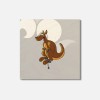 Unbranded Funny Kangaroo Jumping Animal 4'' X 4'' Square Wooden