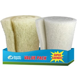 Aquatic Experts Cream COARSE Pond Filter Pad - 2 inch Thick - Bulk Roll Water Garden Filter Pond Media - Made in USA (Cream Pond Bundle)