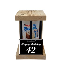 Kinder Riegel - Notfall Geschenk - Black Edition - (10 x 21 g) Happy Birthday 42 - Geschenk zum 42. Geburtstag
