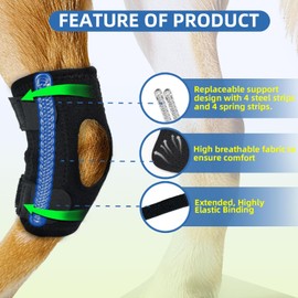 Lushnessu Dog Leg Brace for Rear and Front Leg, Hock & Ankle Support, Dog Knee Brace for Torn ACL & CCL,Replaceable Support (1 Pair Size S)