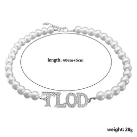 Top Ladies of Distinction Sorority Imitation Pearl Letter TLOD Necklace Choker