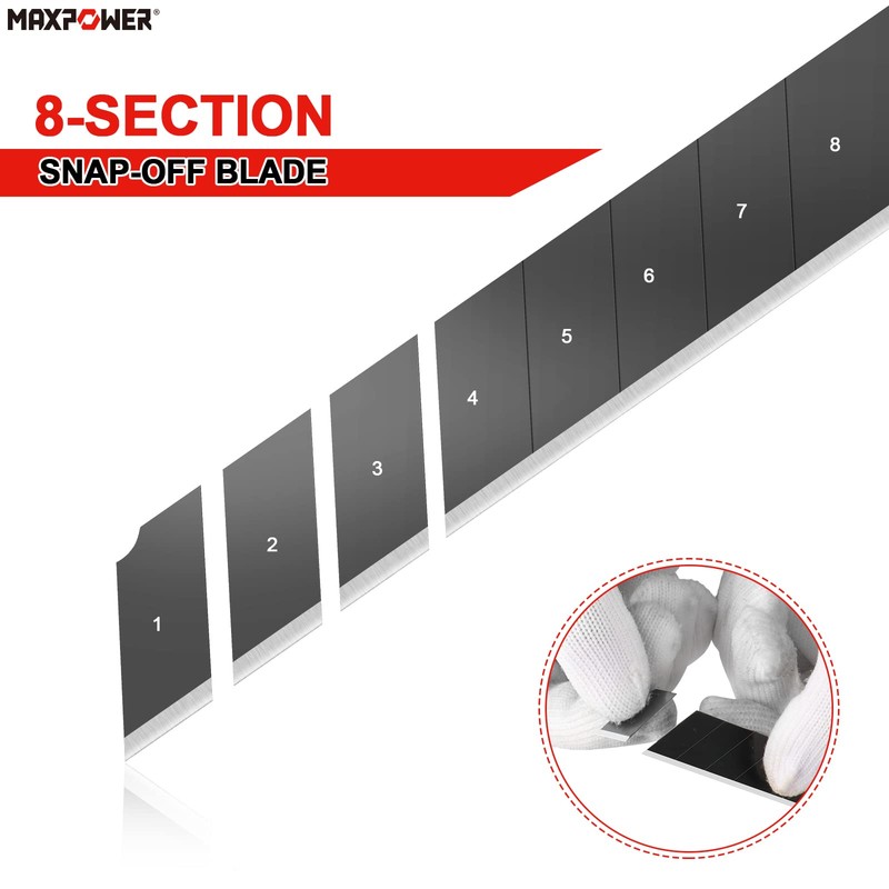 MAXPOWER 50 Pack Utility Knife Blades-18 mm Snap Off Blade