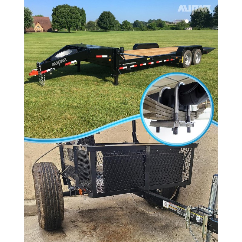 Aupar Heavy Duty Trailer U Bolt Kit for 3,500 lb