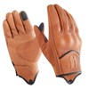 Harssidanzar Mens Full Finger Goatskin Leather Touchscreen Motorcycle Gloves GM028A,Tan,Size
