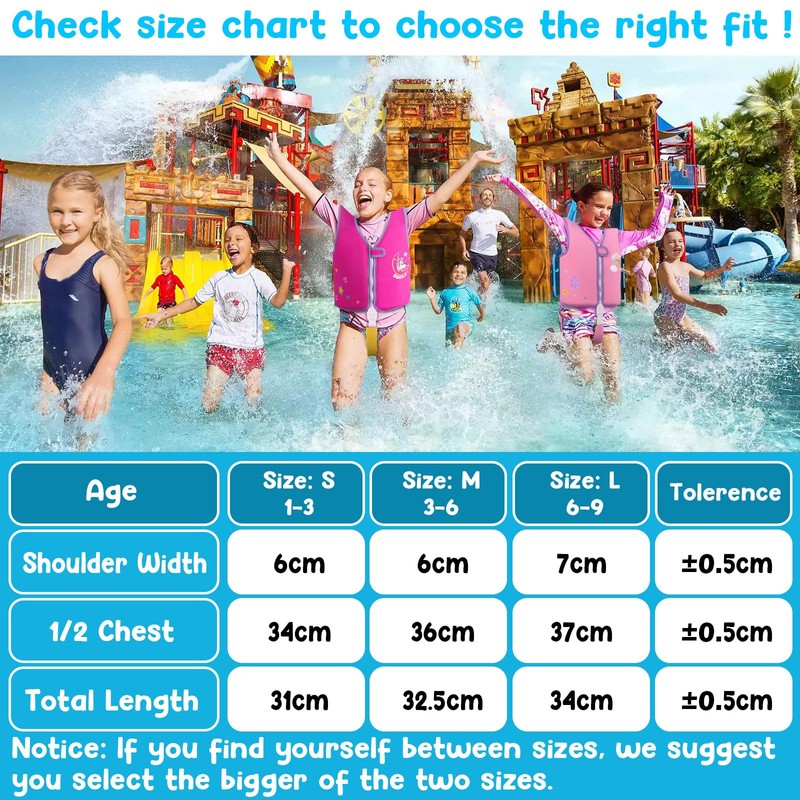 OSHYLE Swim Vest for Kids Toddler Floaties Vest with Safety