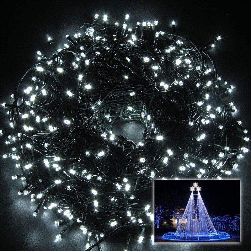 SHATCHI 300 LEDs Fairy String Lights Cool White Indoor/Outdoor Christmas
