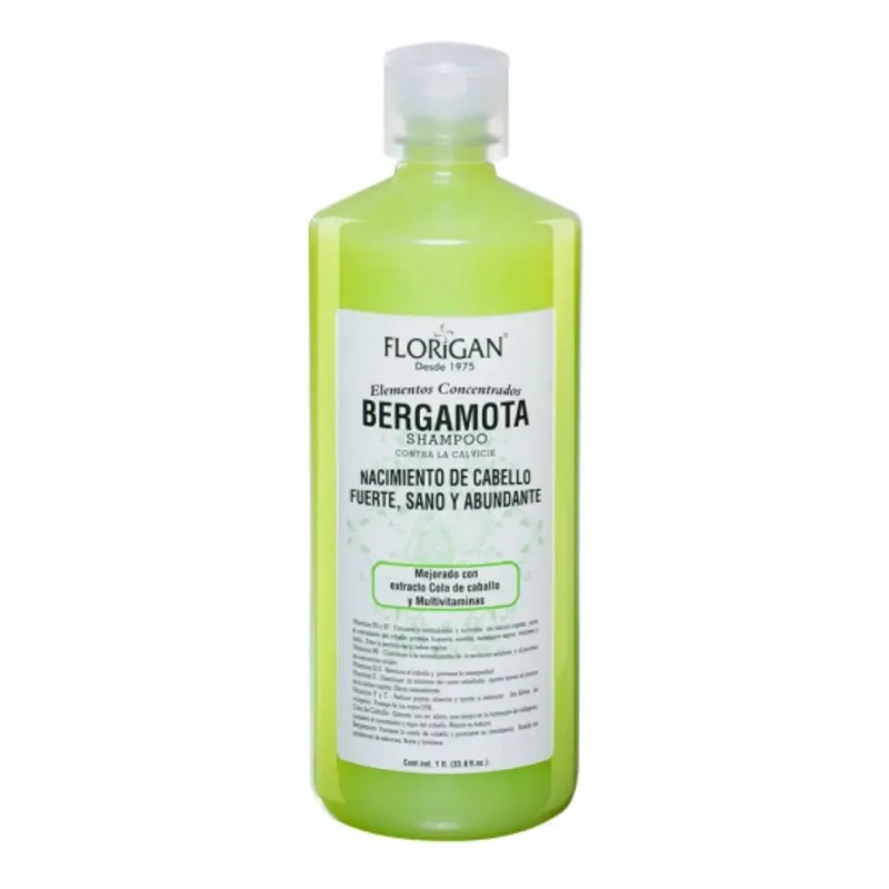 Shampoo Bergamota Florigan Anticaída Cabellos Grasos Pack 3x1L