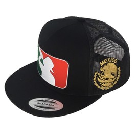 Mexico El Borracho de Logo Federal al lado 2 Logos hat Black mesh