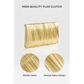 BABEYOND Clutch Purses for Women - Evening Bag Pleated Flap Clutch for Formal Party Cocktail Prom Wedding Handbags