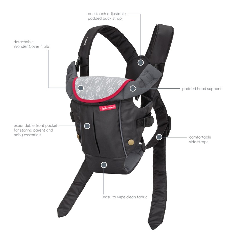 Infantino Swift Classic Carrier with Pocket, 2-Ways to Carry Carrier