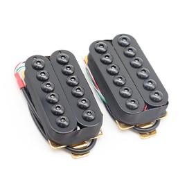 High Output Invader style Guitar Humbucker Pickups Ceramic Magnet Neck and Bridge Pickups For Electric Guitar Parts (Black)