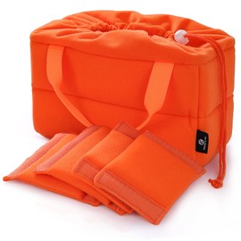 Koolertron Padded DSLR Camera Insert Shockproof Camera Bag Insert Camera Partition Protective Bag compatible with SONY Nikon DSLR Shot Or Flash Light (Orange) (Red)