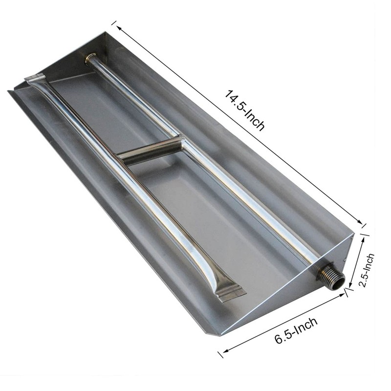 Stanbroil Stainless Steel Dual Fireplace Burner Pan, 14.5 Inches