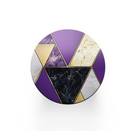 Round Single Coaster - Art Deco Purple Marble Effect New Home House Warming Drinks Gift #77836