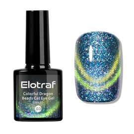 ELOTRAF 9D Cat Eye Magnetic Gel Nail Polish | Chameleon Holographic Dual Color Shift | Professional Salon Quality | 21+ Days Long Lasting | Vibrant Hologram Glitter Effect