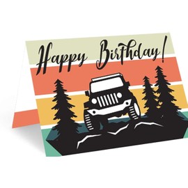Red Door Inspirations Jeep Happy Birthday Card and Envelope (Jeep Happy Birthday Card Single)