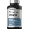 Horbaach Choline Inositol 1000mg Supplement | 200 Capsules | Non-GMO,